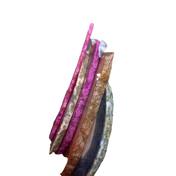 Agate Stone Slice Ornaments Hot‎ Pink - Picture 2 of 3